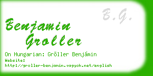benjamin groller business card